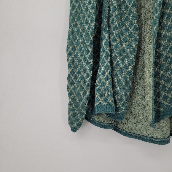 Anthropologie Knitted and Knotted Cardigan Sweater Women's Medium Green Beige - Picture 6 of 16
